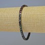 Hematite Cube Bracelet - gasoline-black, 4×4 mm cubes, 18 cm length, stretch
