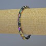 Hematite bracelet with multicolor hexagons, 5x8 mm, length 18 cm, stretch