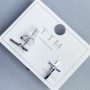 Xuping Cross Rhodium-Plated Stud Earrings 12x7 mm
