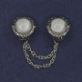 Brooch for Cardigans with Gray Cat's Eye