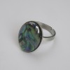Halite Oval Ring 19×14 mm +/- Silver-Colored Metal