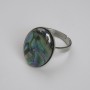 Halite Oval Ring 19×14 mm +/- Silver-Colored Metal