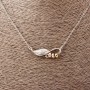 Leaf Pendant on Anchor Chain, 52 cm long, diameter 2x1.7 cm, silver-colored metal