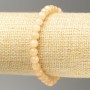 Elastic Acrylic Selenite Bracelet with Smooth Beads, 6.5 mm Diameter, 18 cm Length