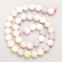 Morganite beads natural stone faceted sphere on a thread, diameter 10mm ±, length 39cm ±