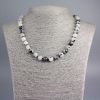 Rutilated Quartz Necklace, Natural Stone, Smooth Beads, Diameter 8.5 mm, Length 48 cm